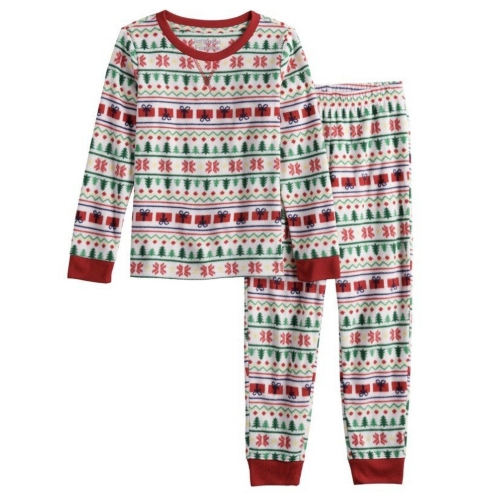 Girls XL 14 / 16 Jammies For Your Families® Christmas Kitsch Fairisle Pajama Set